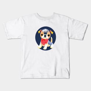 Little puppy with red bandana Kids T-Shirt